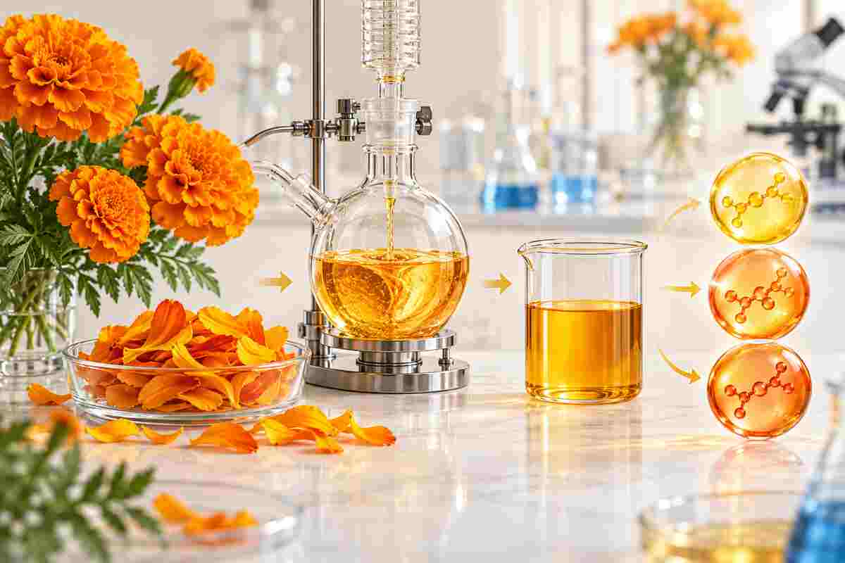 金盞花萃取與三種類胡蘿蔔素標準化概念