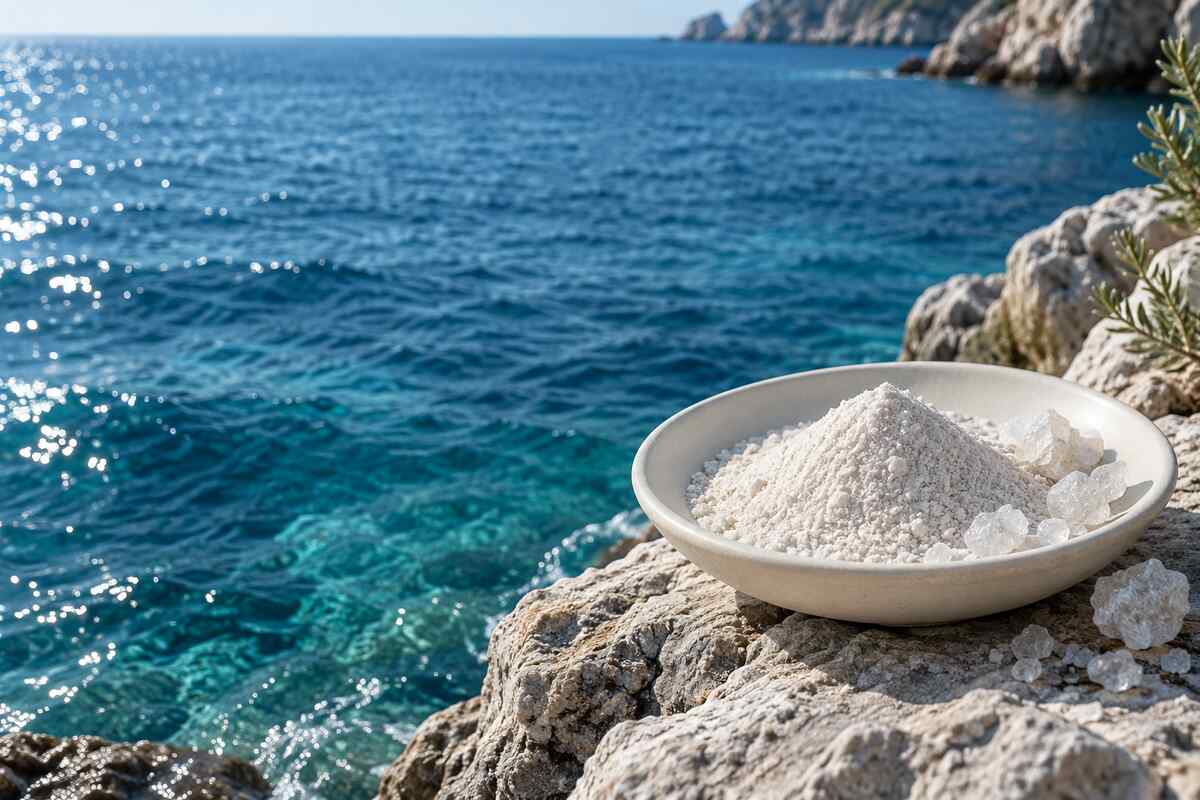 海水與海水鎂粉末概念圖
