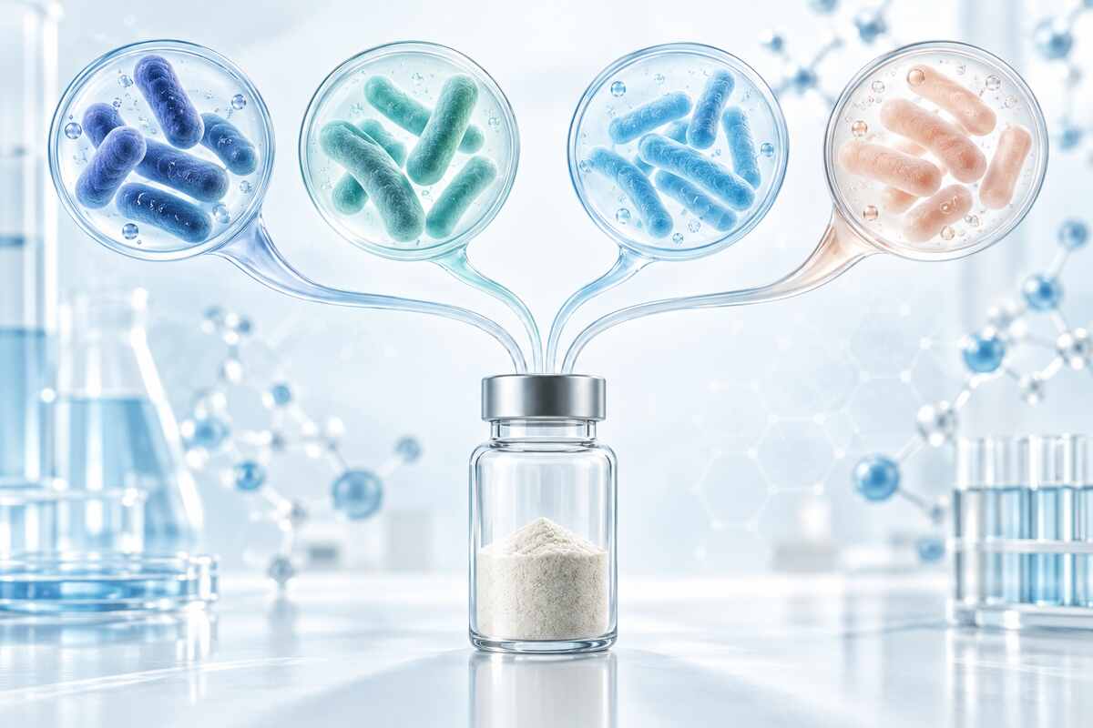 ASTARTE四株女性益生菌與原料粉末主視覺