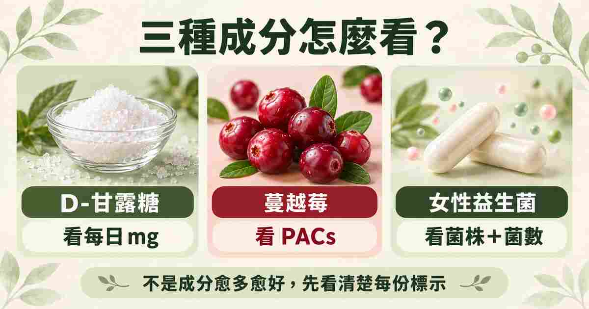 D-甘露糖含量蔓越莓PACs與女性益生菌挑選比較