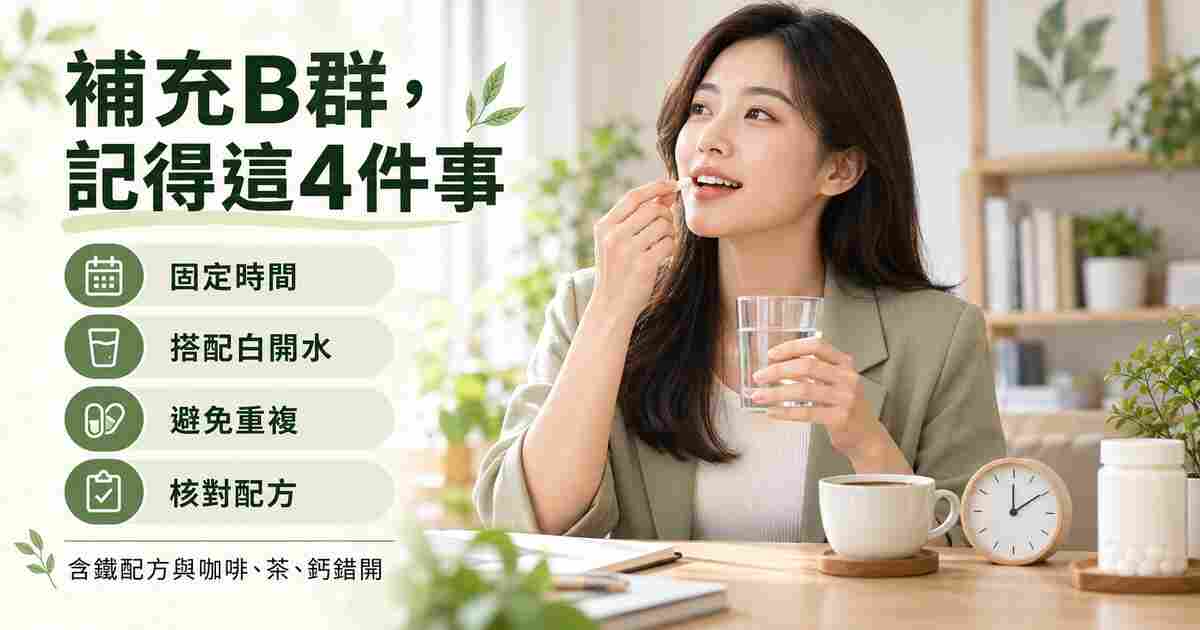 早餐後以白開水補充B群並核對補充品清單